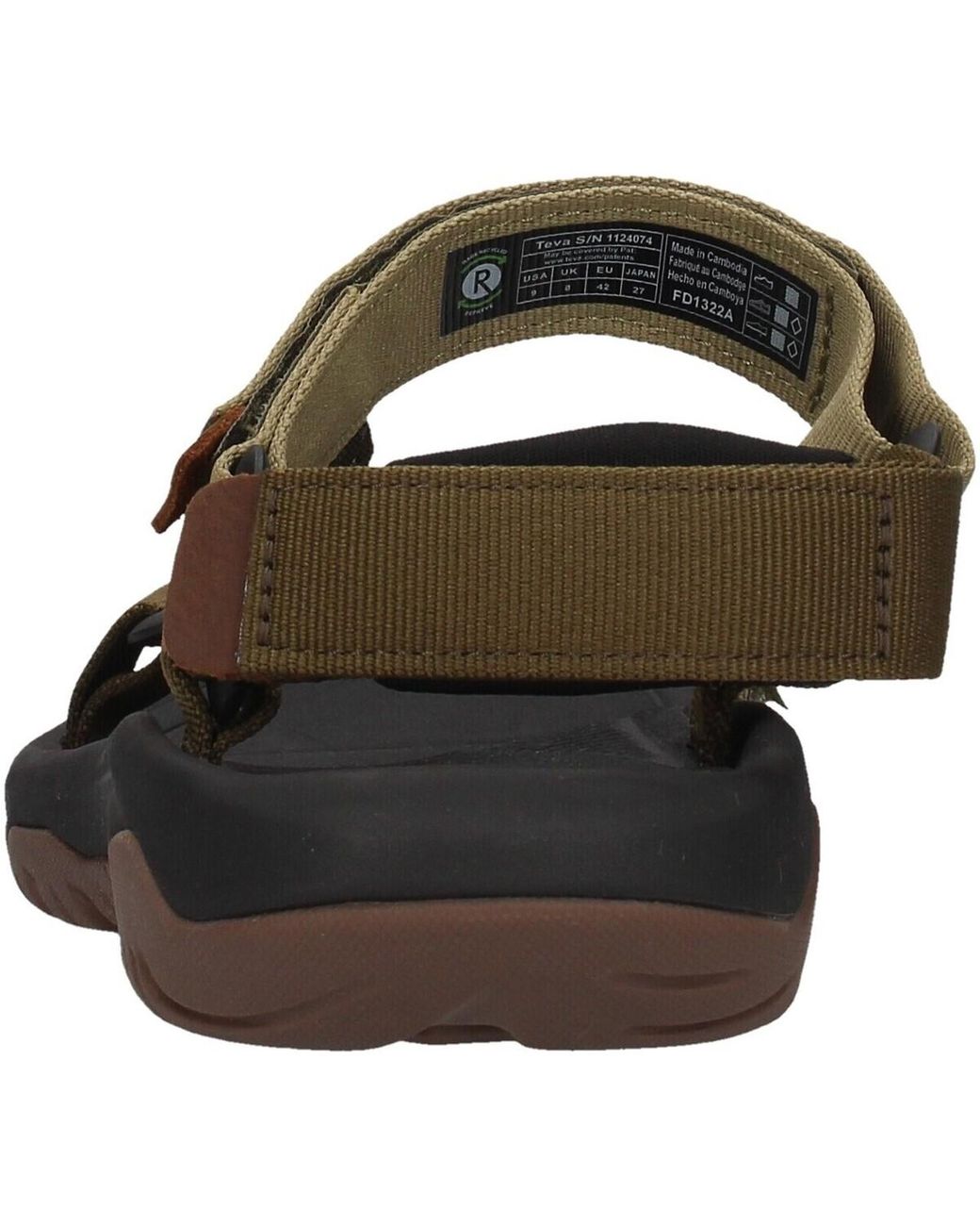 Sandales plates Teva pour homme en coloris Brown