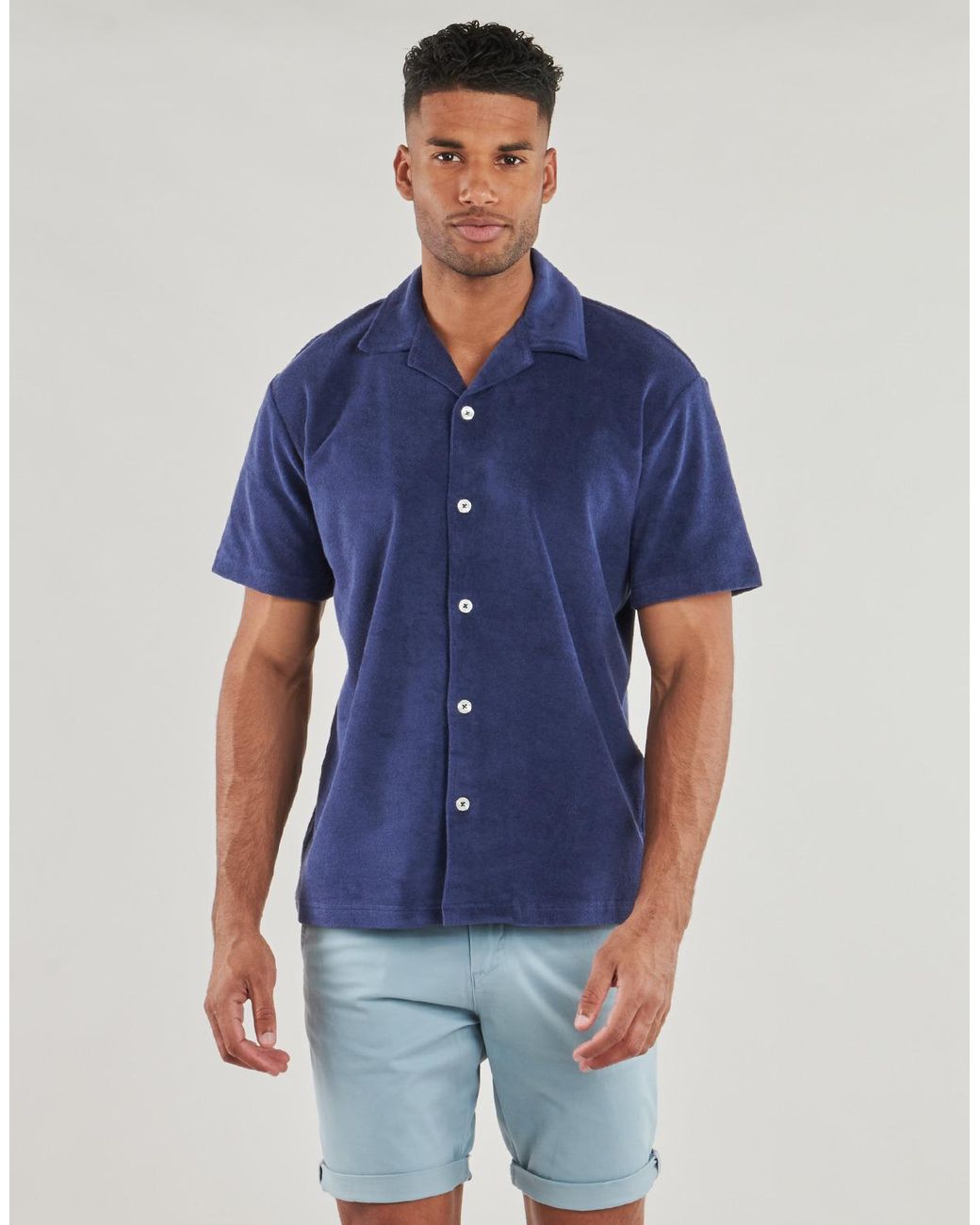 SELECTED Kurzarm Hemdbluse Slhrelaxtalon in Blue für Herren