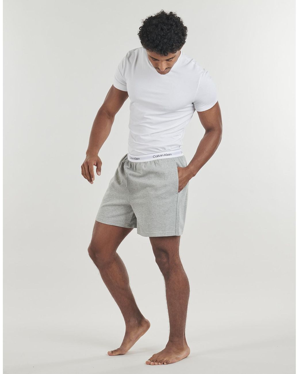 Calvin Klein Boxershorts Sleep Short in Gray für Herren