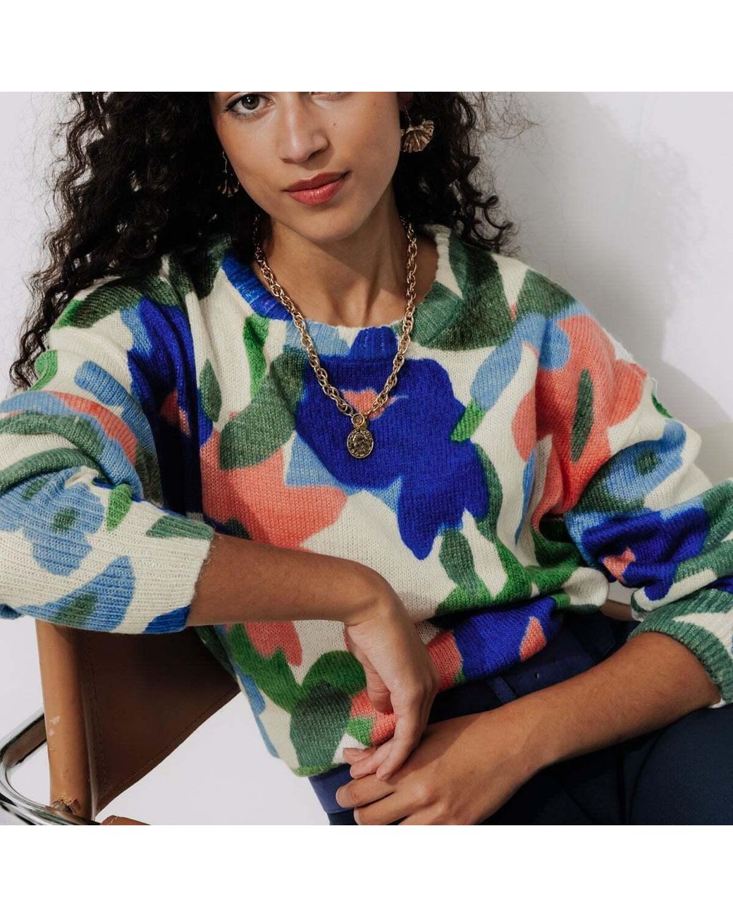 Blouse été fleurie bleu roi | Filles 2-16 ans | La Faute à Voltaire