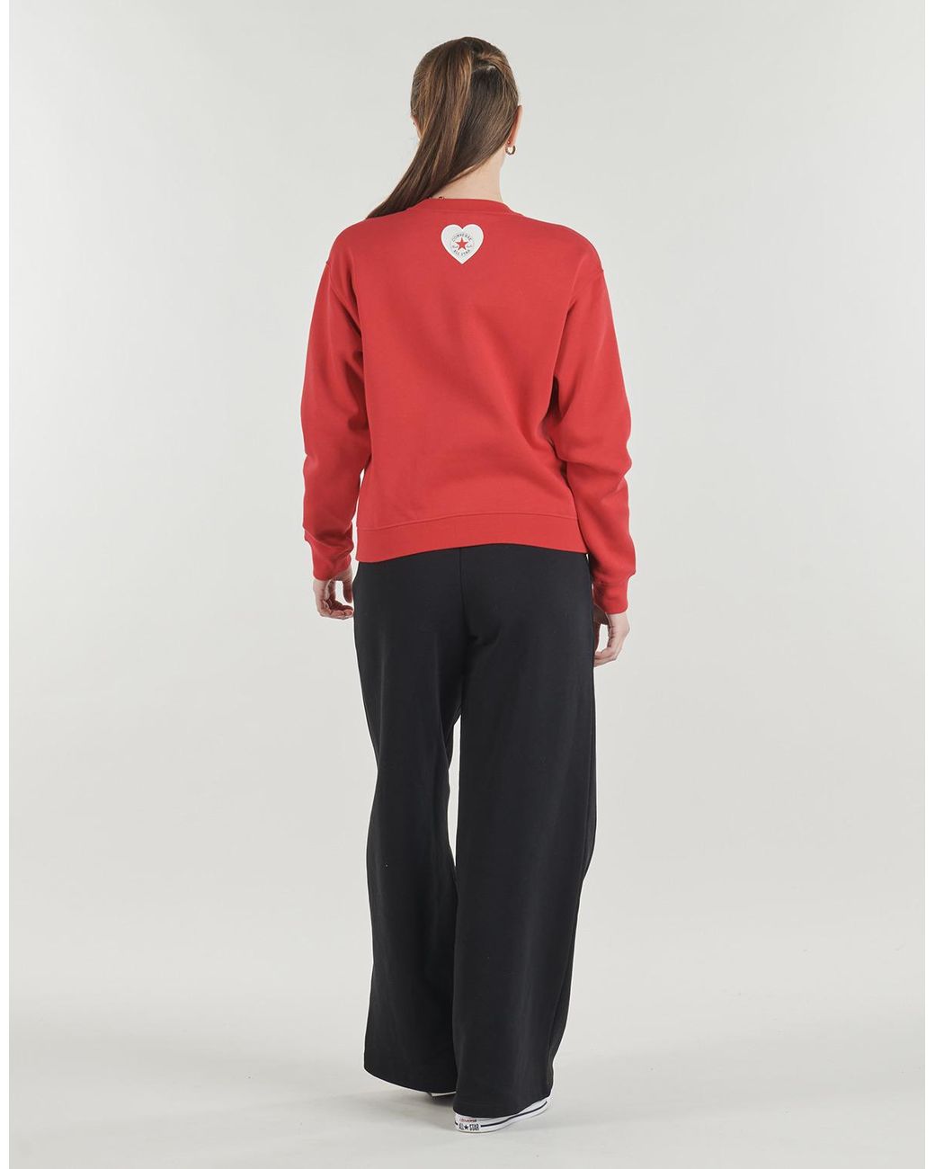 Converse Sweaters Love Laces Crew in het Red