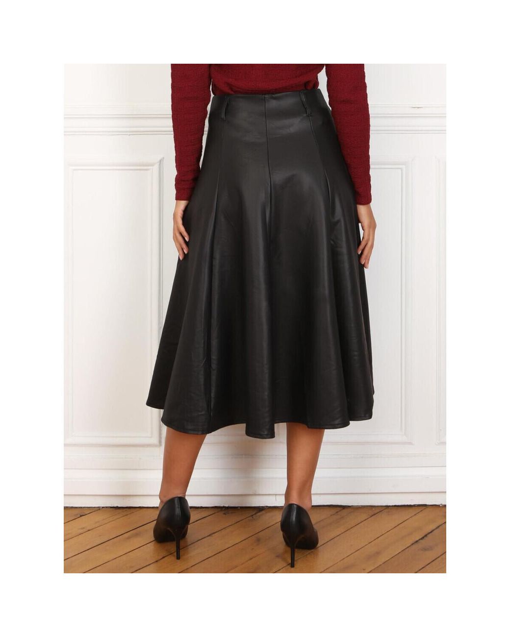 Jupes Midi Jupes Pour Femme La Modeuse en coloris Black