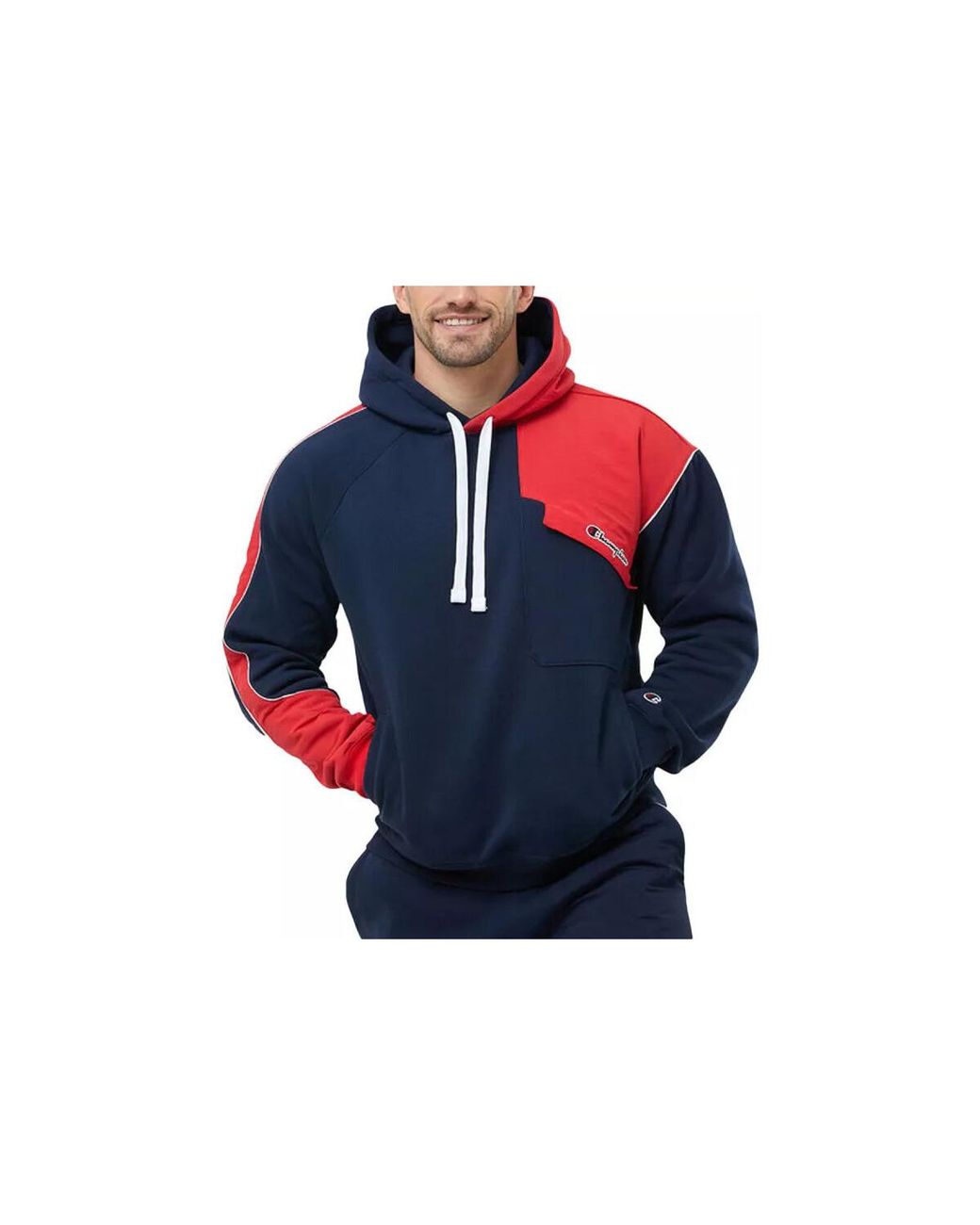 Sweatshirts À Capuche Homme Reverse Weave Patchwork Champion pour homme en coloris Blue