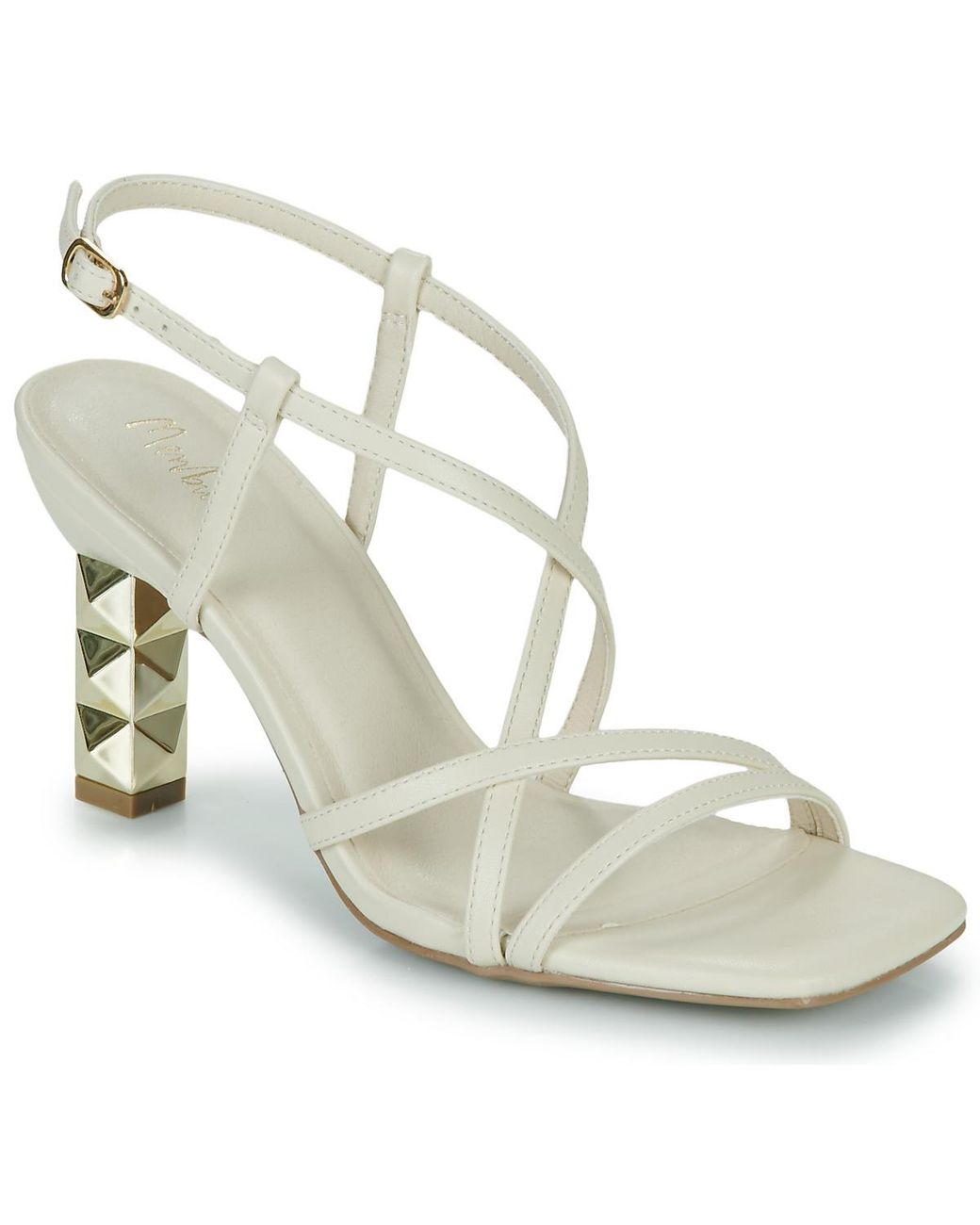 Menbur White Keilabsatzsandalen 23757