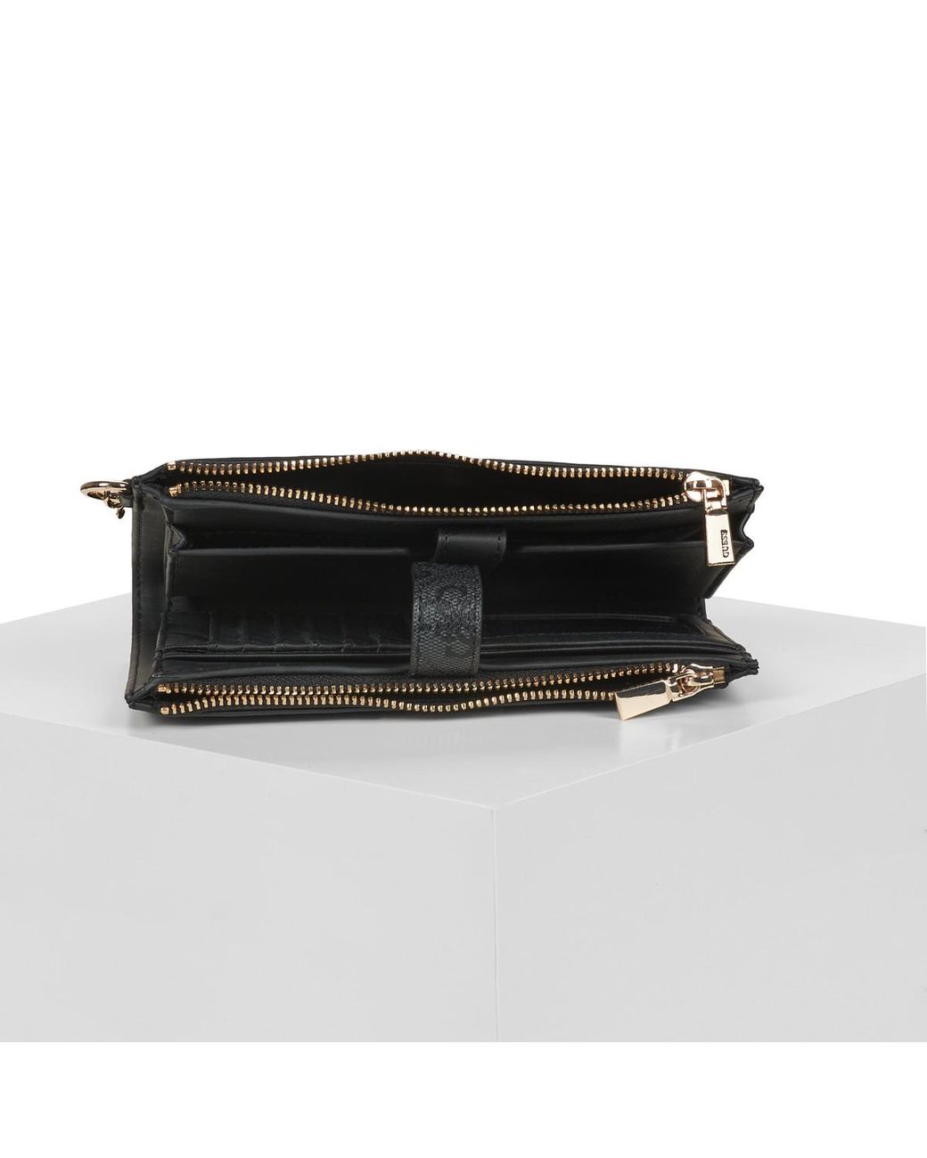 Portefeuille LAUREL II SLG DBL ZIP ORGNZR Guess en coloris Black