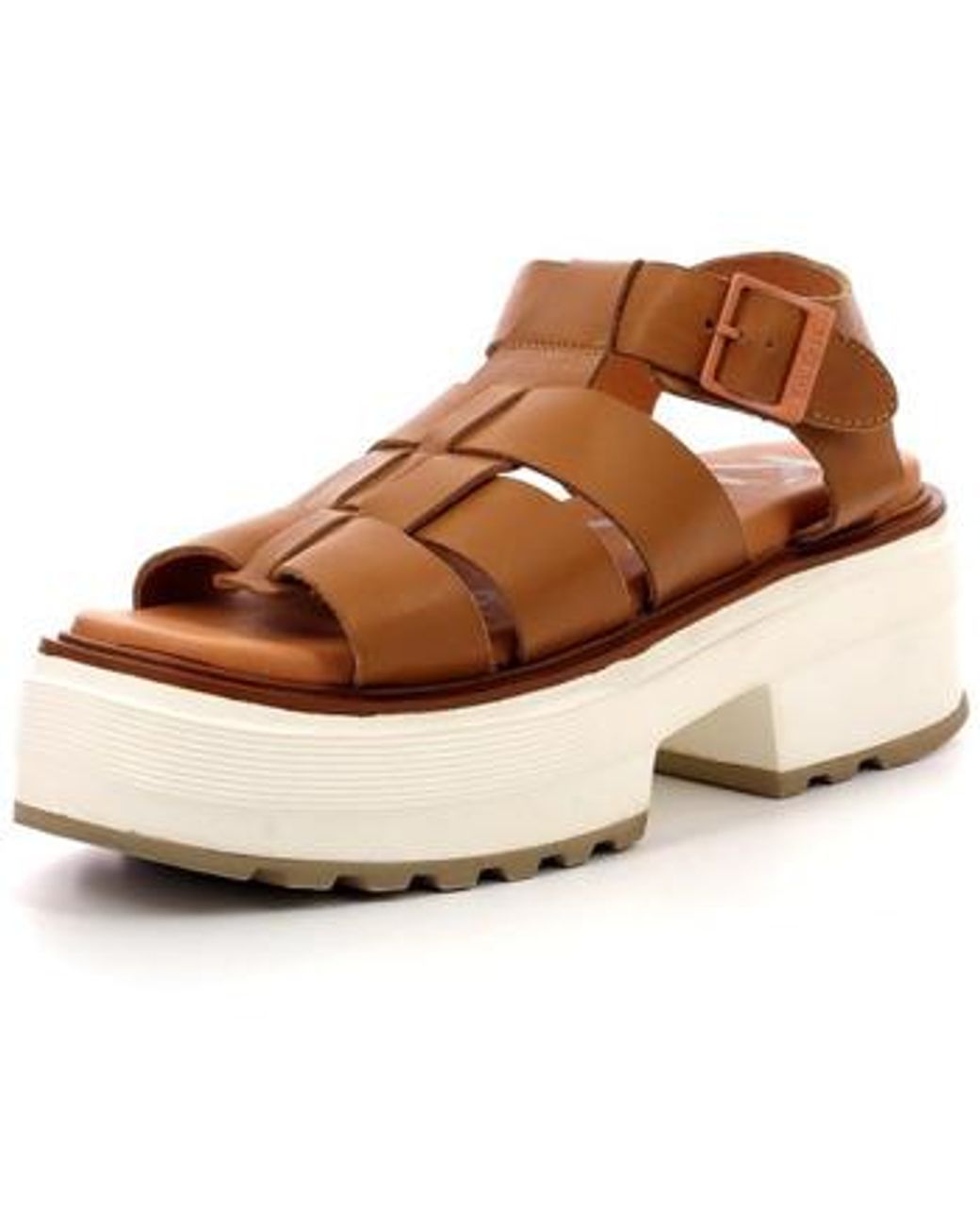 Sandales Compensées Heros, Sandales Femme Kickers en coloris Brown