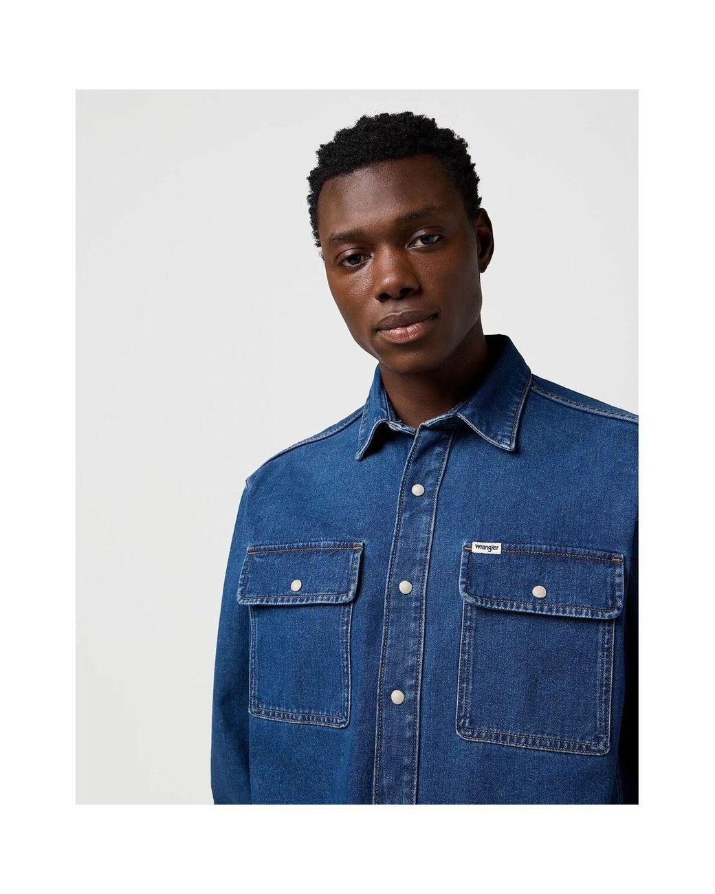 Chemise Polaire Wrangler Vintage Homme - Bleu, Taille 2XL, Manches Longues, Boutonnée