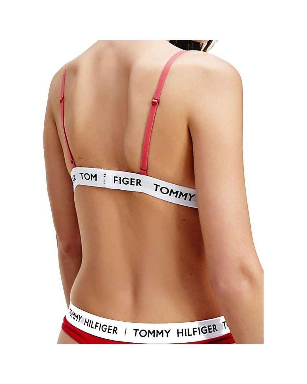 Triangles Sans Armatures Soutien Gorge Triangle Rembourre Re Tommy Hilfiger En Coloris Rouge Lyst