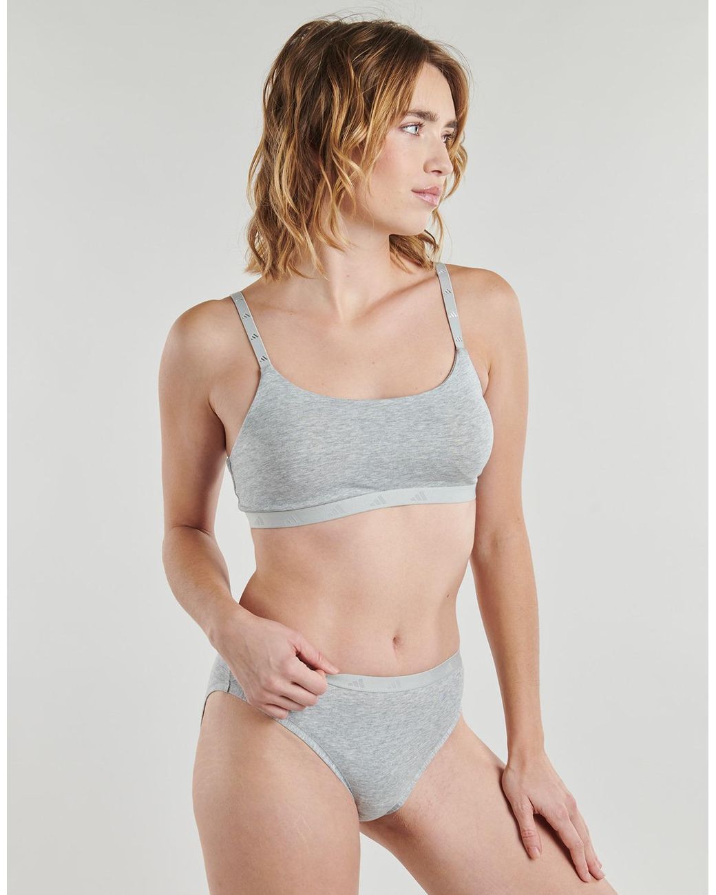 Adidas Bralette Active Essentials Cotton in het Gray