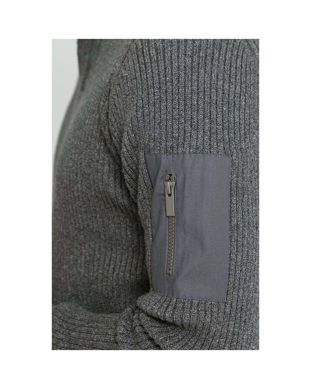 Sweat-Shirt Mou Pull Demi-Zip Anthracite Suitable pour homme en coloris Gray