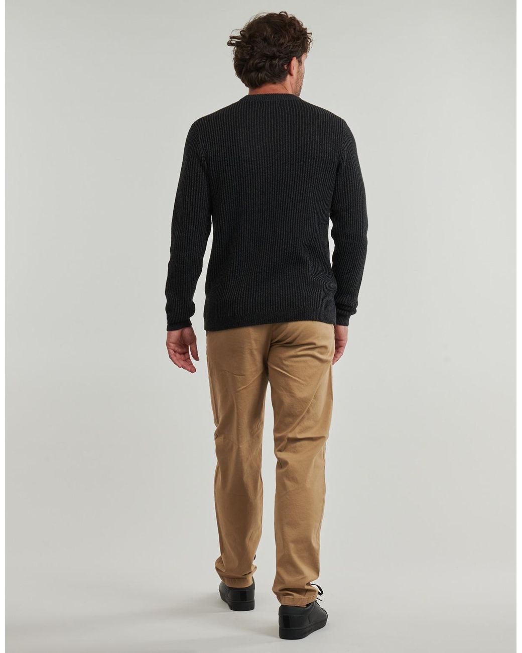 Jack & Jones Trui Jjedover Knit Crew Neck in het Black voor heren