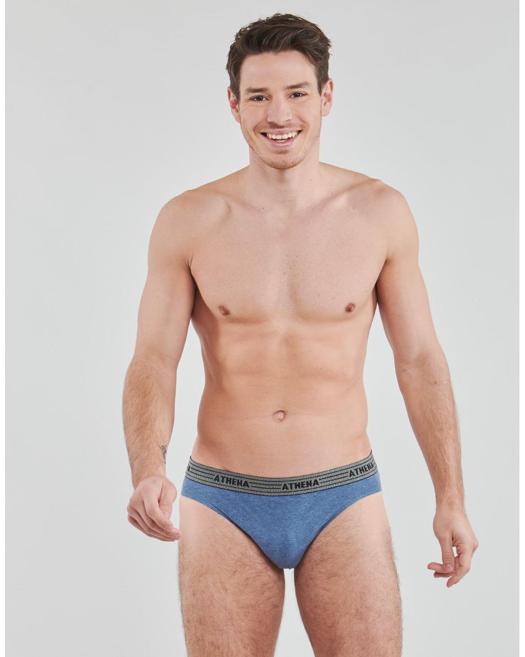 Slips Basic Coton X4 Athena pour homme en coloris Black