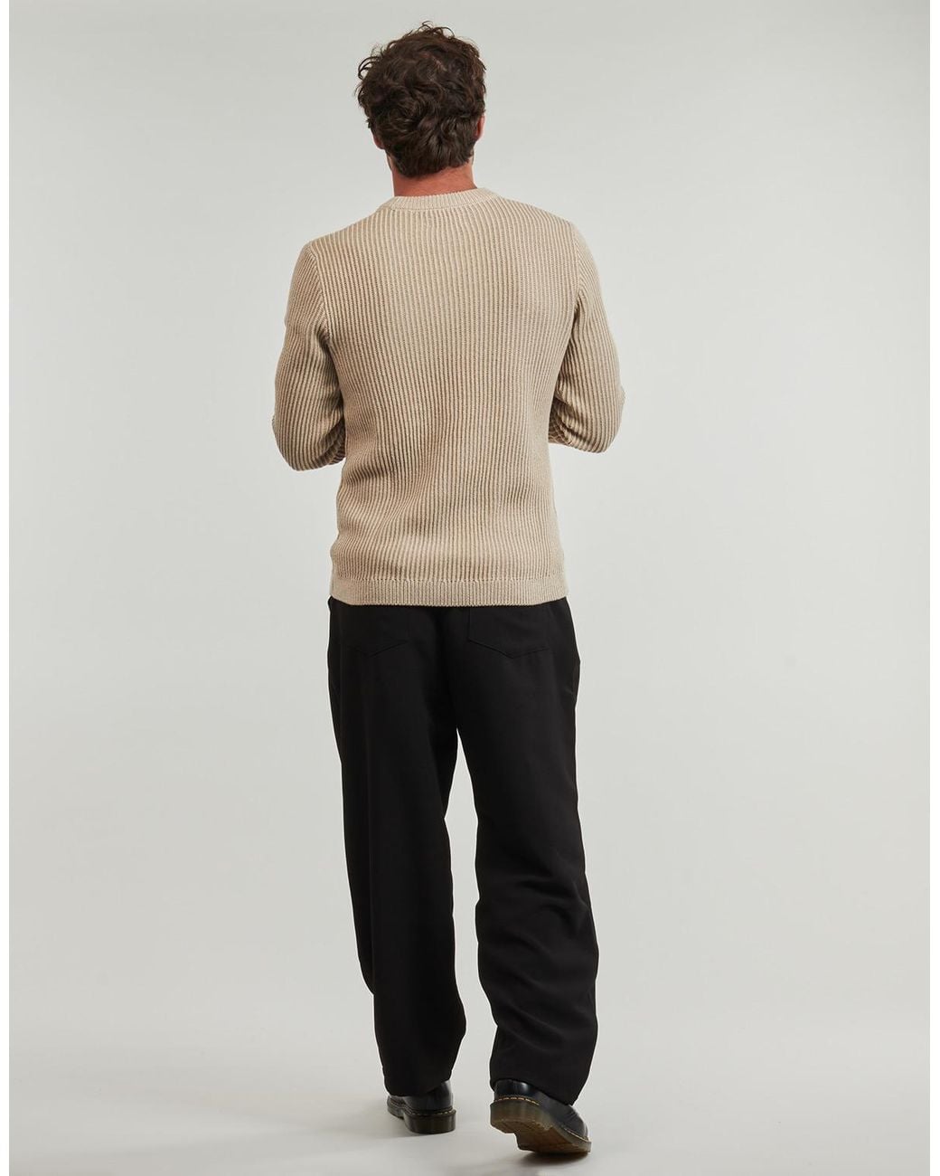 Jack & Jones Trui Jjedover Knit Crew Neck in het Natural voor heren