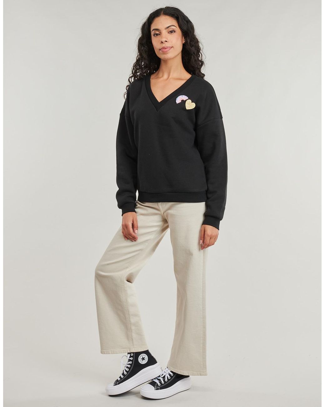 Pull Onlholly L/S V-Neck ONLY en coloris Black