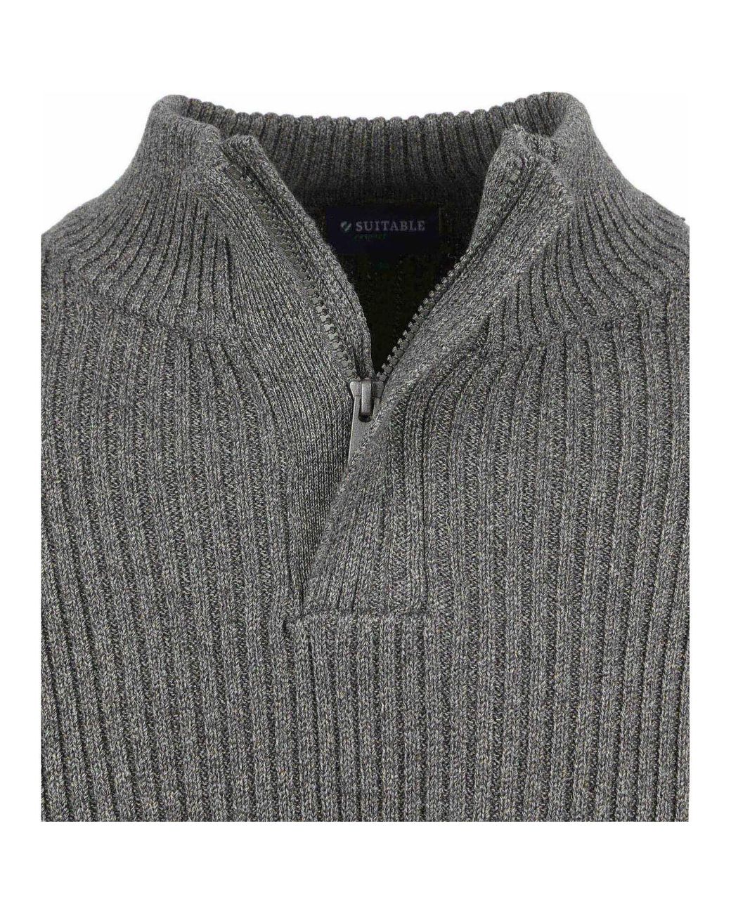 Sweat-Shirt Mou Pull Demi-Zip Anthracite Suitable pour homme en coloris Gray