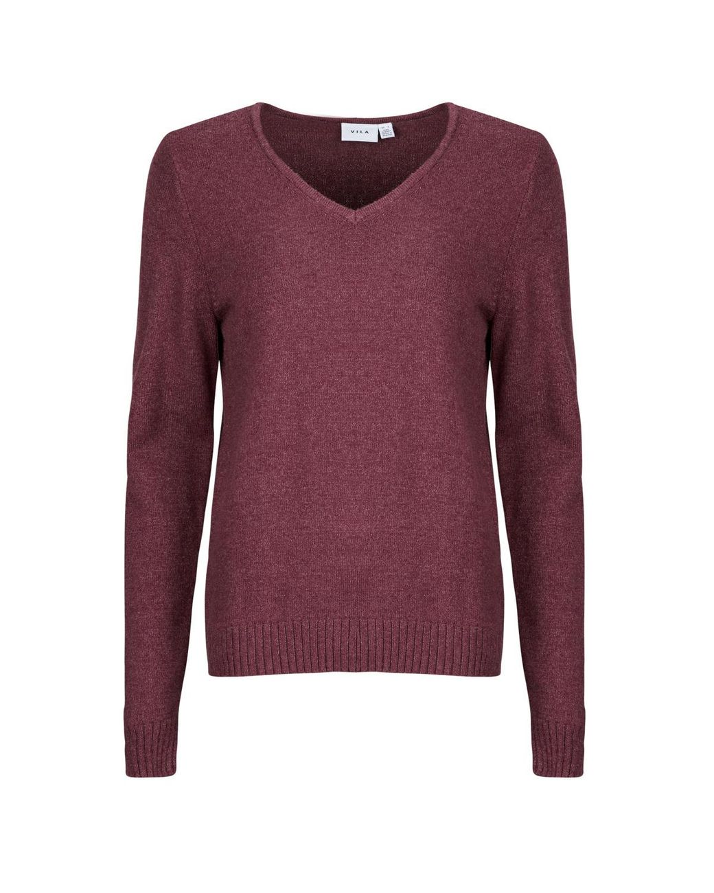 Pull Viril V-Neck L/S Vila en coloris Purple