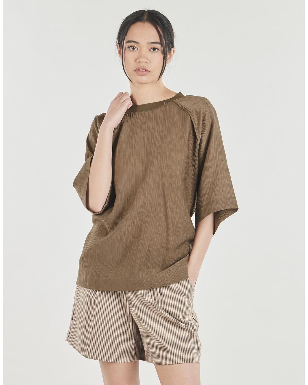 Minimum Blouse Kaia Ss Blouse in het Brown
