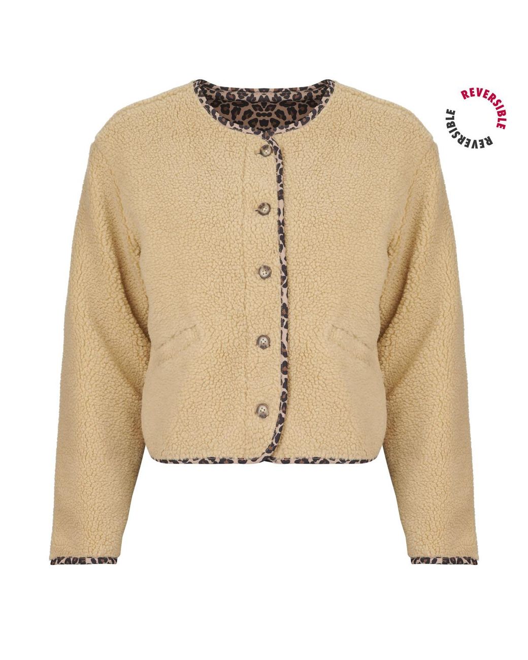 ONLY Windjack Onlbaby Teddy Reversible in het Natural