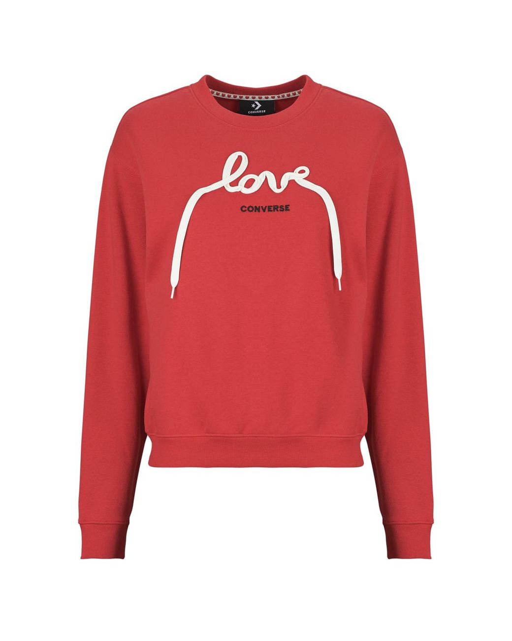 Converse Sweaters Love Laces Crew in het Red