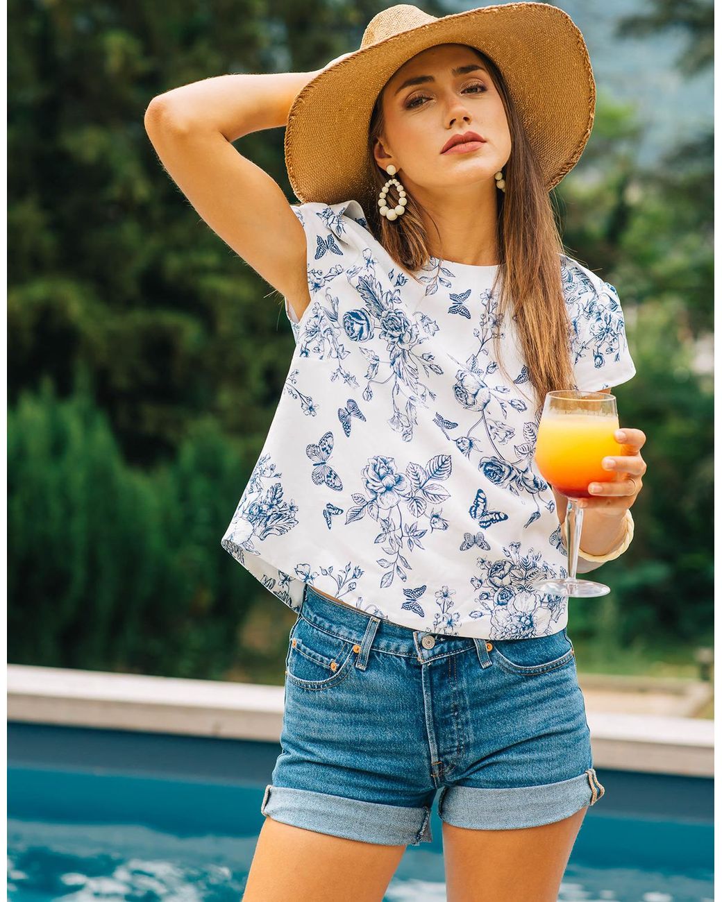 Blouses THEA Celeste en coloris Blue
