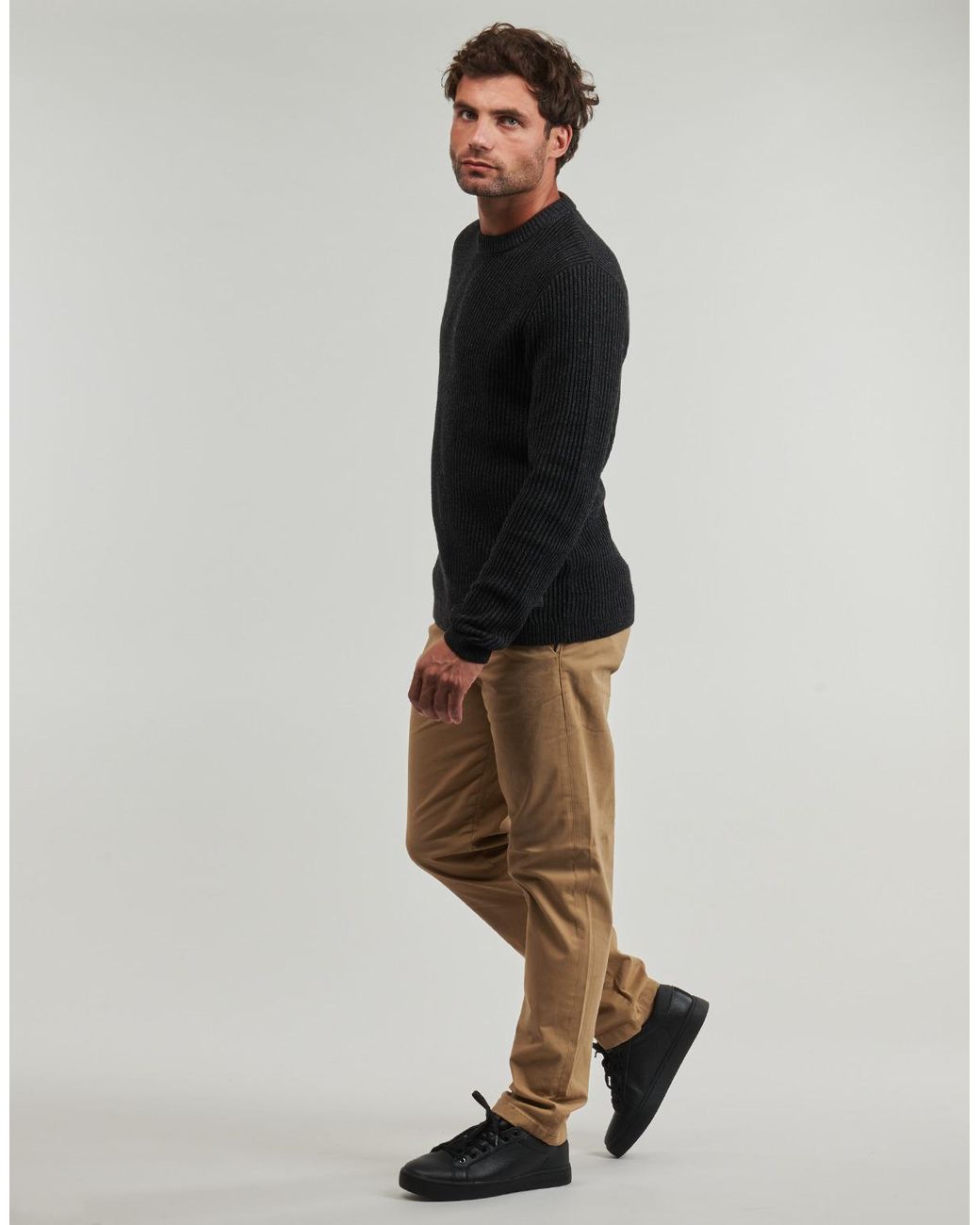 Jack & Jones Trui Jjedover Knit Crew Neck in het Black voor heren