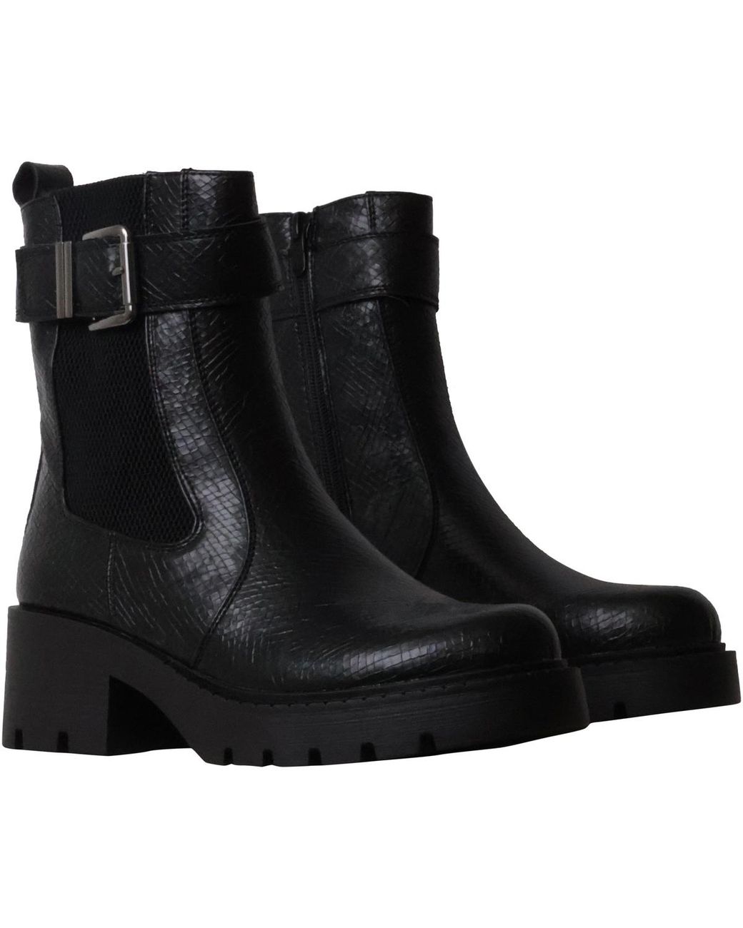 Bottines Bottines À Zip Super Mode en coloris Black