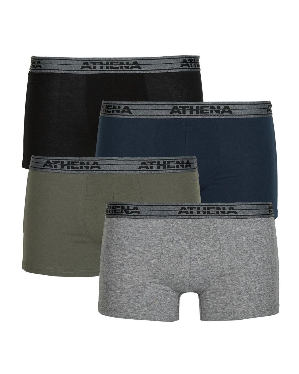 Athena Boxers Basic Coton Pack De 4 in het Black voor heren
