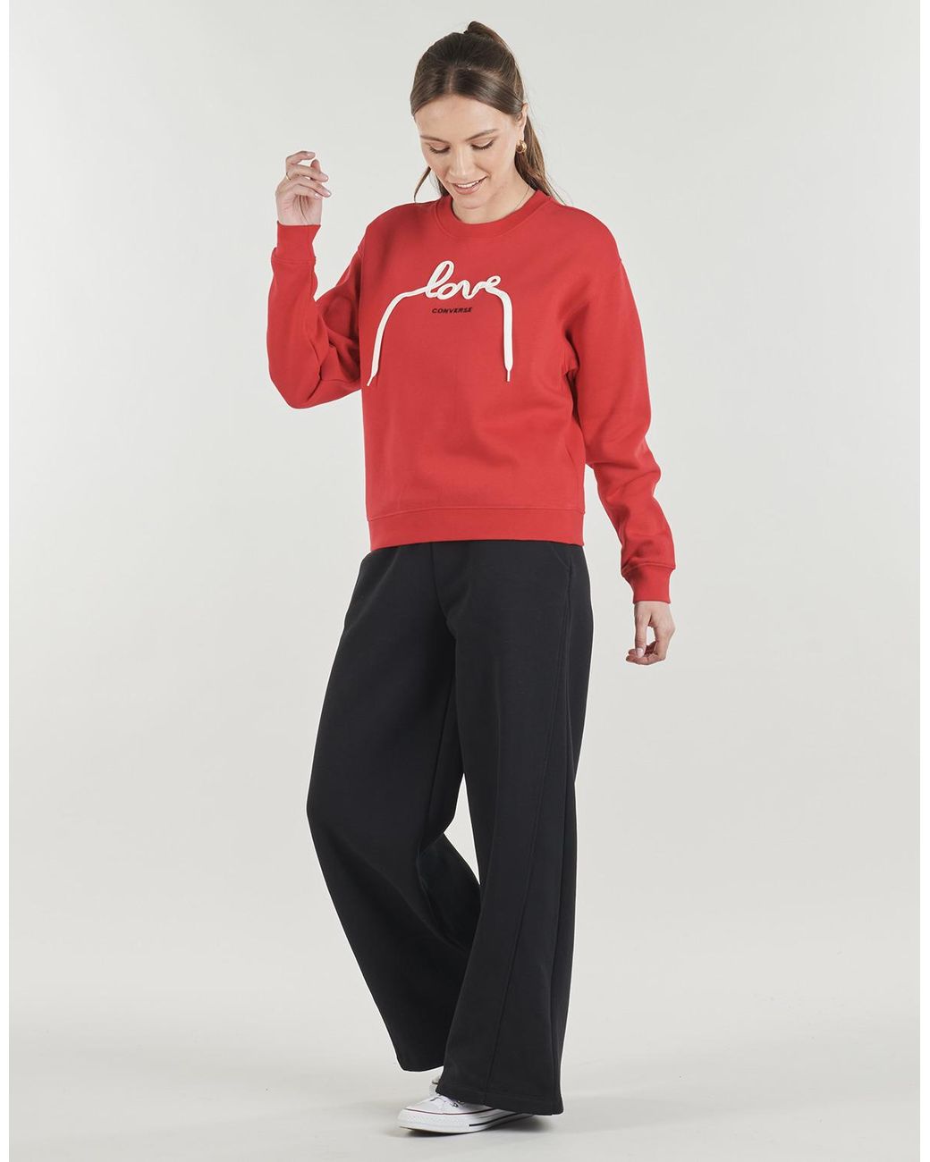 Converse Sweaters Love Laces Crew in het Red