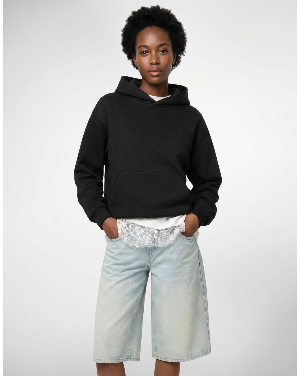 Vans Capuchon Sweaters Salton Washed Pullover in het Black