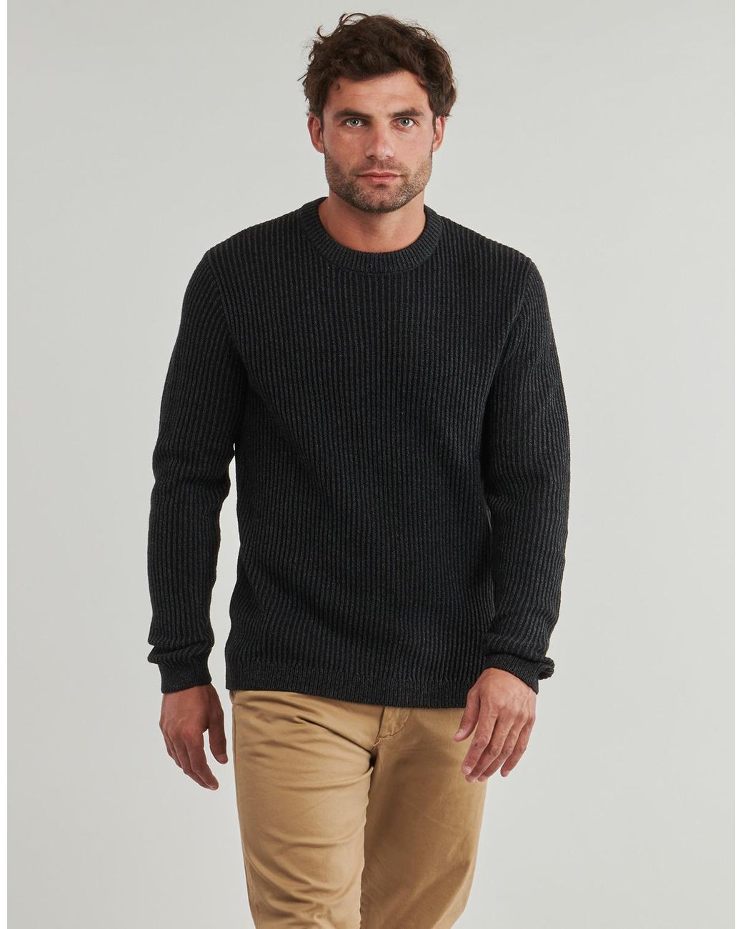 Jack & Jones Trui Jjedover Knit Crew Neck in het Black voor heren