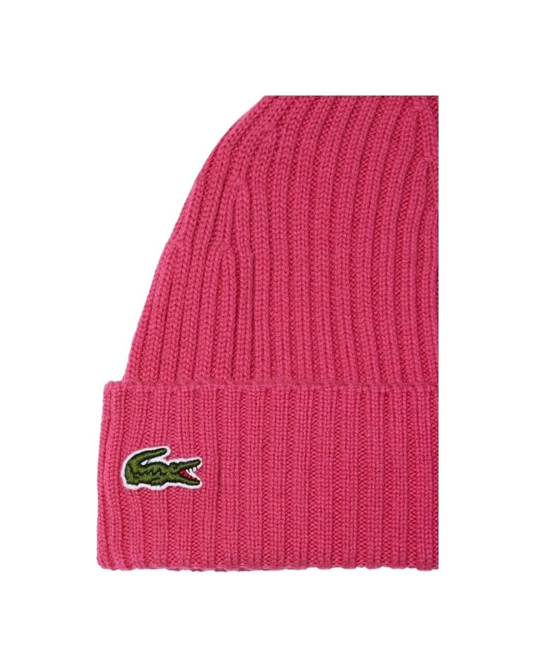 Bonnet côtelé en laine unisexe Lacoste – Boutique Sofia