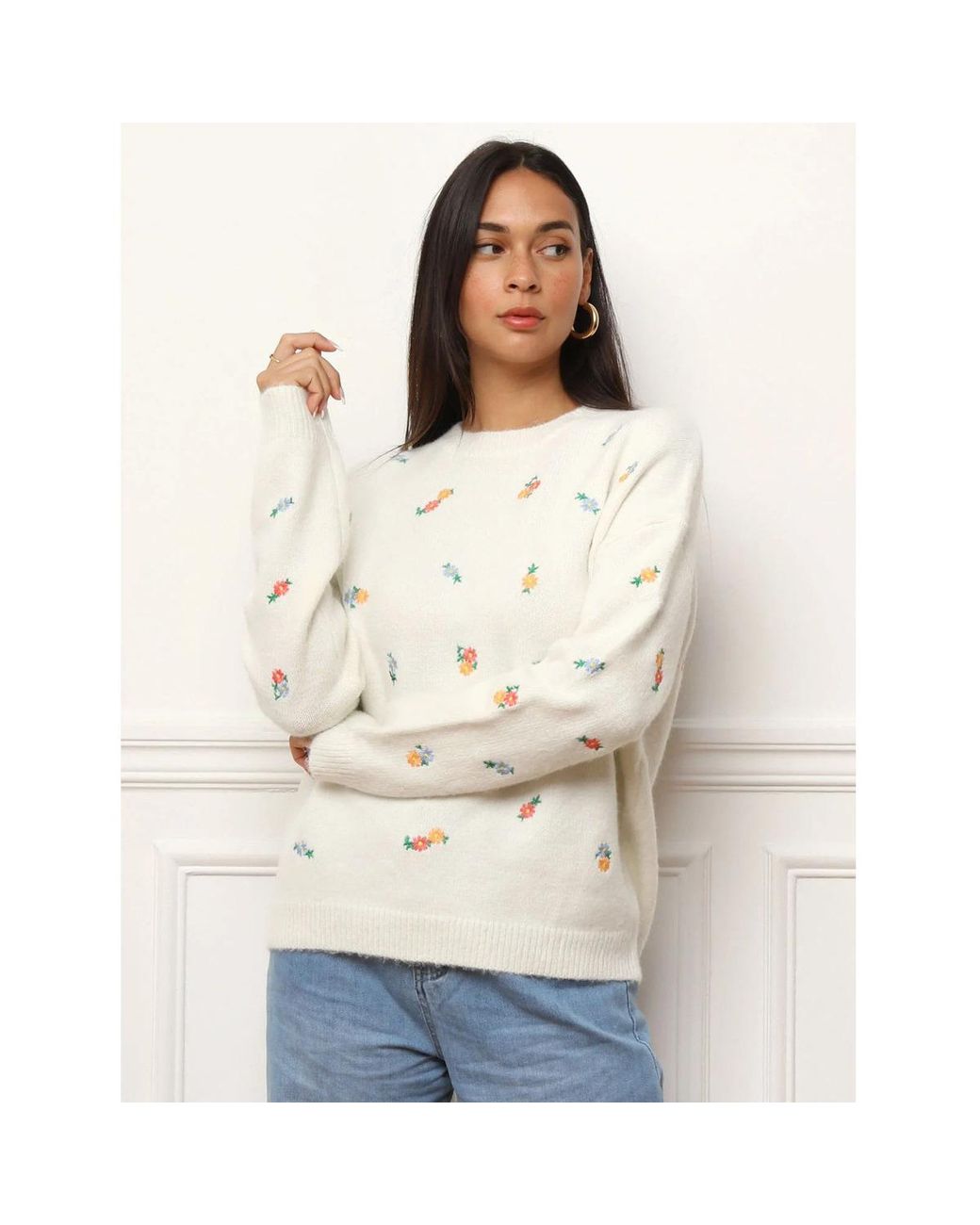 Pull Pulls Pour Femme La Modeuse en coloris White