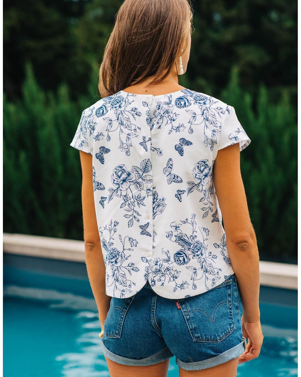 Blouses THEA Celeste en coloris Blue