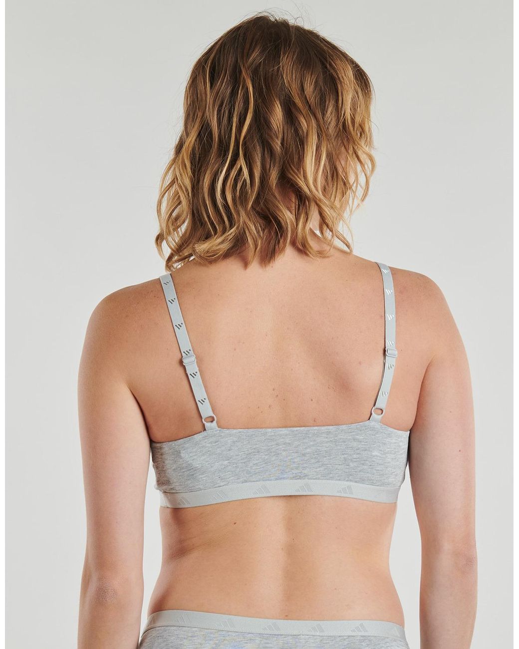 Adidas Bralette Active Essentials Cotton in het Gray