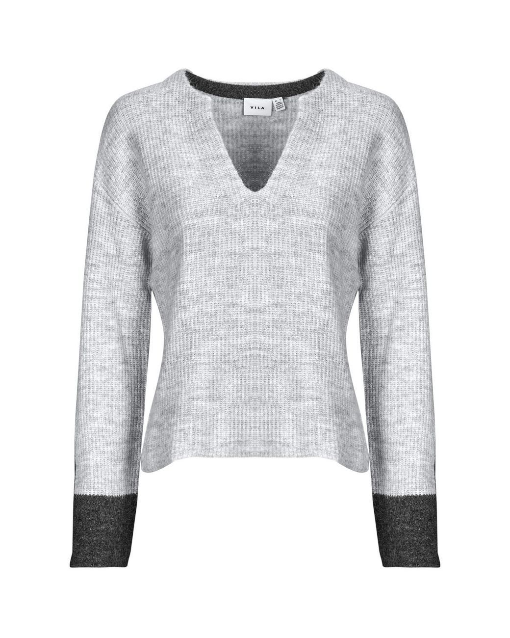 Vila Gray Pullover Vialva V-Neck