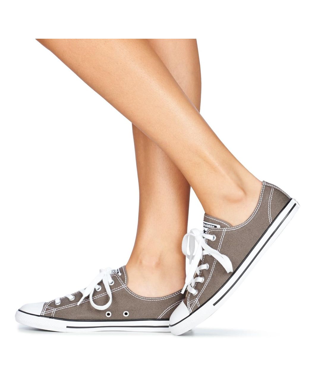 womens converse grey all star dainty canvas ox trainers