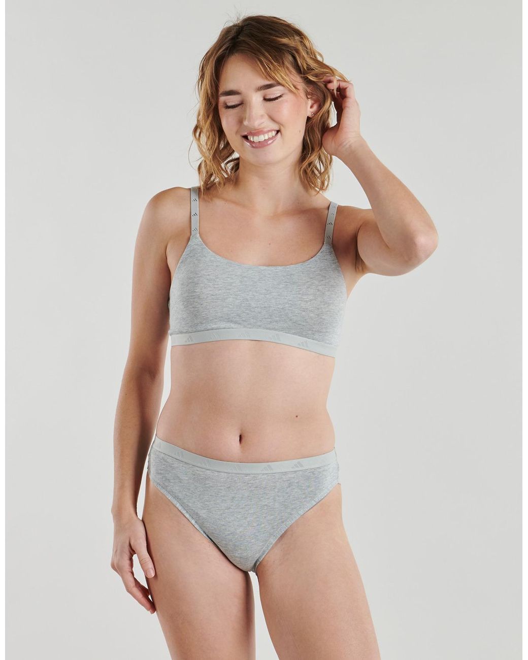 Adidas Bralette Active Essentials Cotton in het Gray