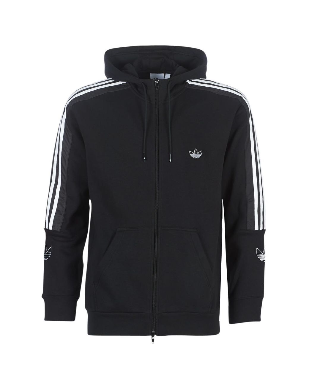 adidas Outline Fzh Men's Sweatshirt In Black in Black for adidas Radkin Fzh Hoody Black Men | eBay