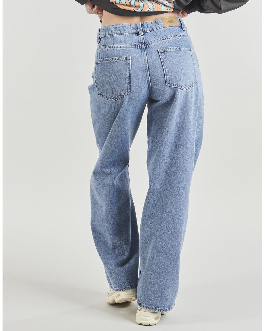 ONLY Flared/Bootcut Onlbliss Mw Wide String in het Blue