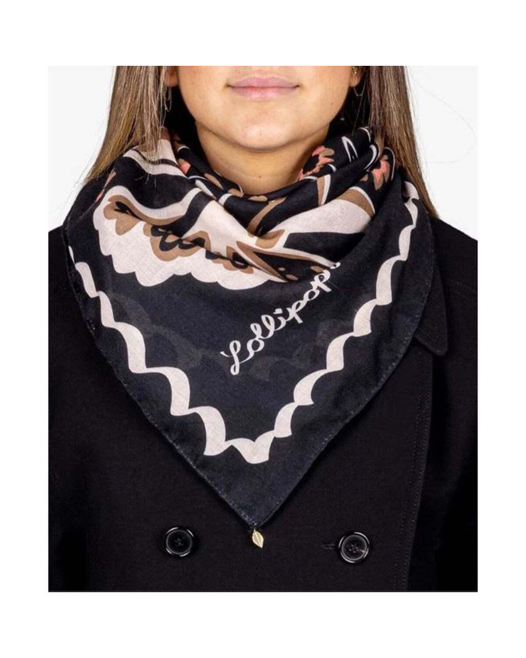 Echarpe Teodora Square Scarf Lollipops en coloris Black