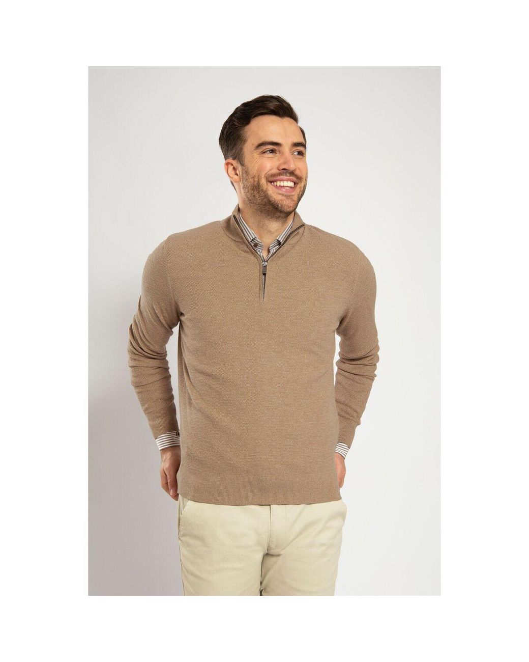 Sweatshirts Pull Half Zip Structure Suitable pour homme en coloris Brown