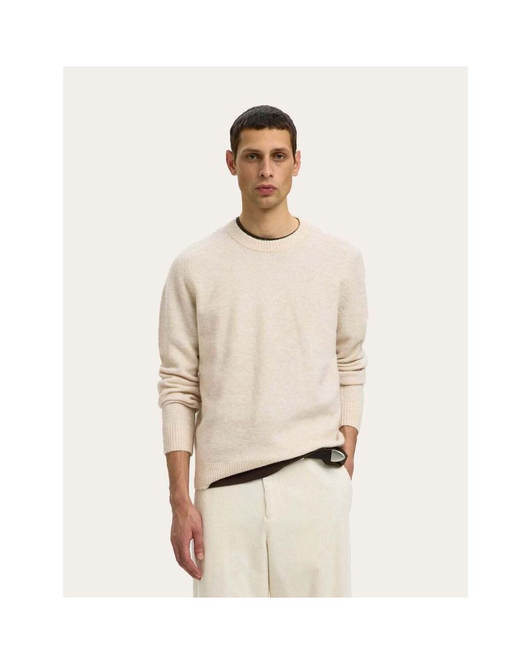 Pull Crew Neck SELECTED pour homme en coloris Natural