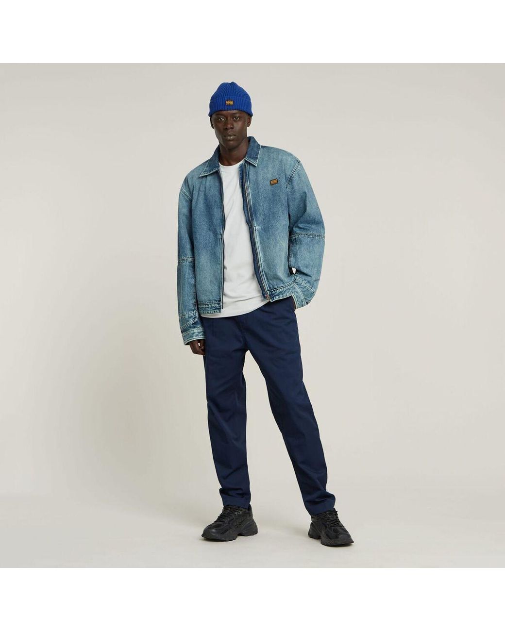 Chinots D24543-D967 PLEATED CHINO-C742 SALUTE G-Star pour homme en coloris Blue