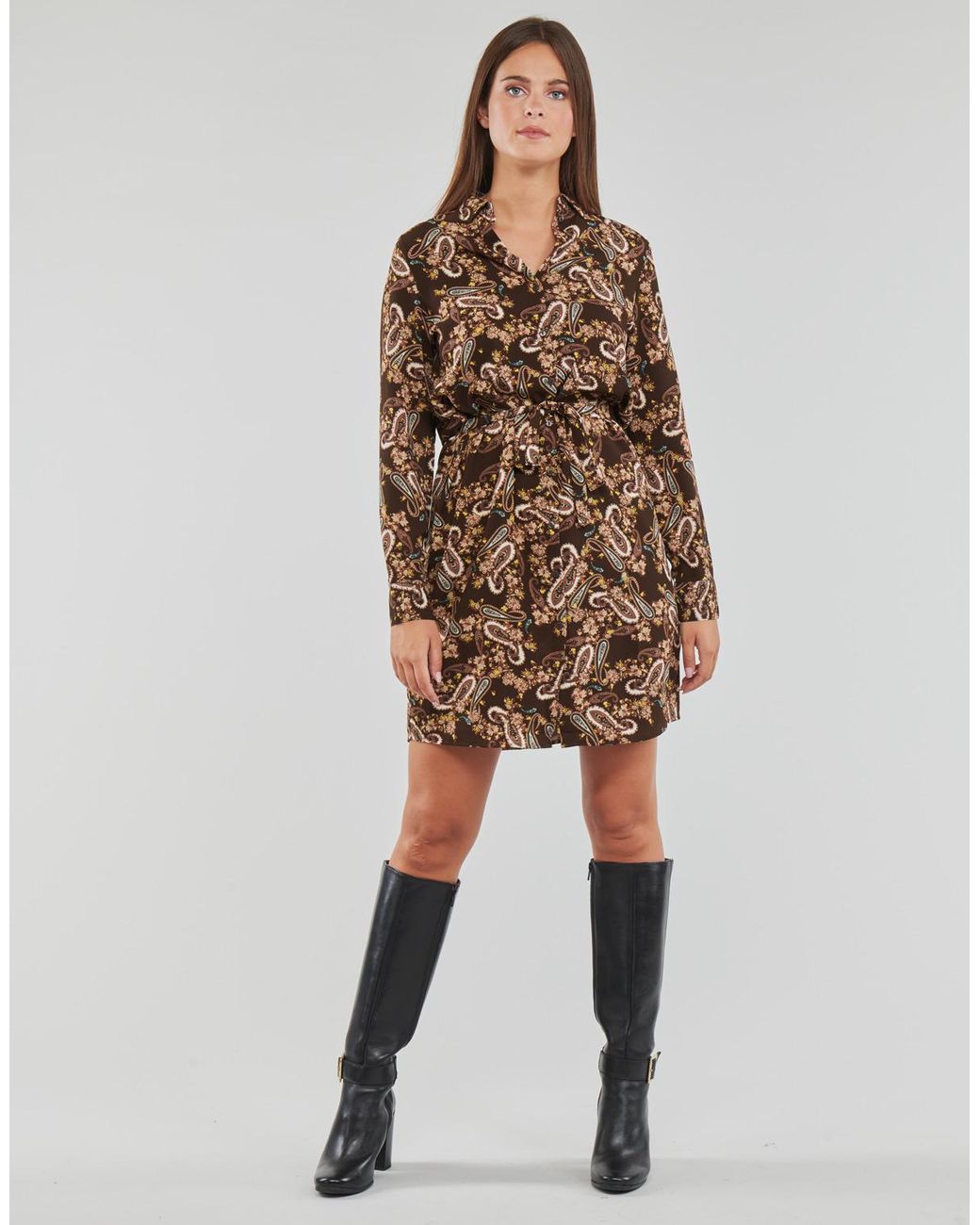 Robe Courte Vmsaga Vero Moda en coloris Brown