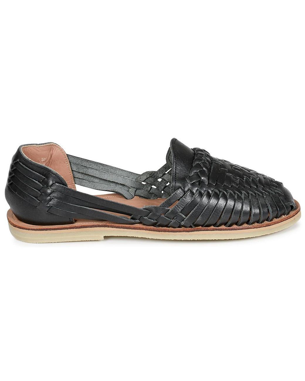 MAPACHE Black Flache Sandalen Alegre