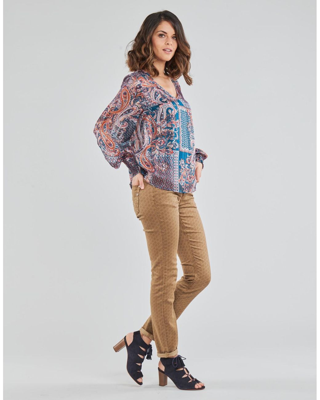 Cream Broek Lotte Printed in het Natural