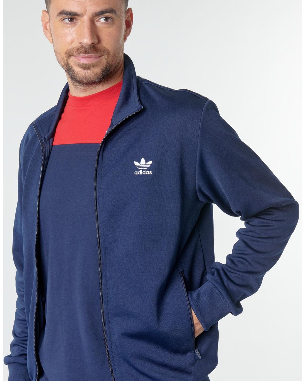 Veste Veste de survêtement Trefoil Essentials adidas pour homme en coloris  Bleu - 20 % de réduction - Lyst