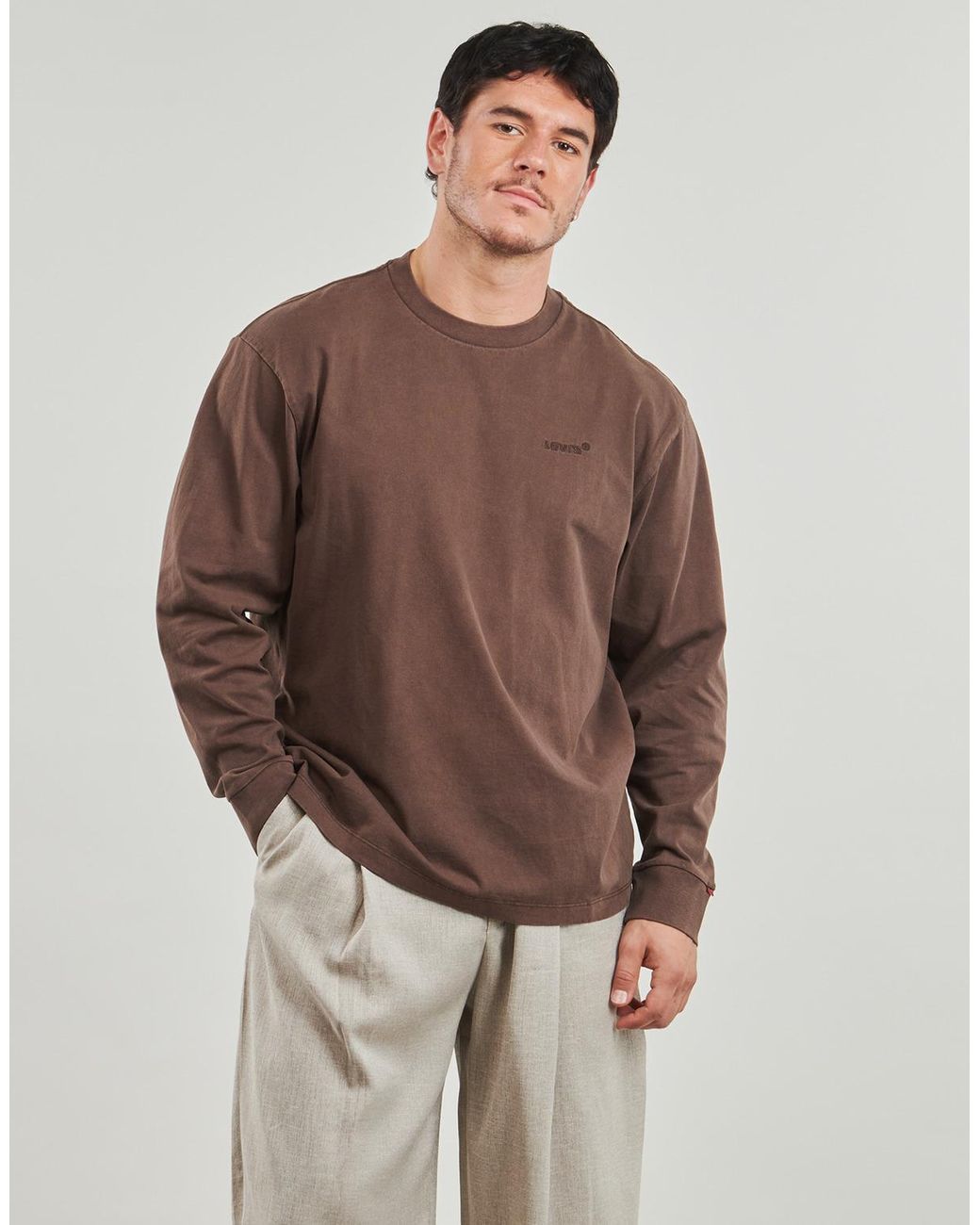 T-Shirt Ls Authentic Tee Levi's pour homme en coloris Brown