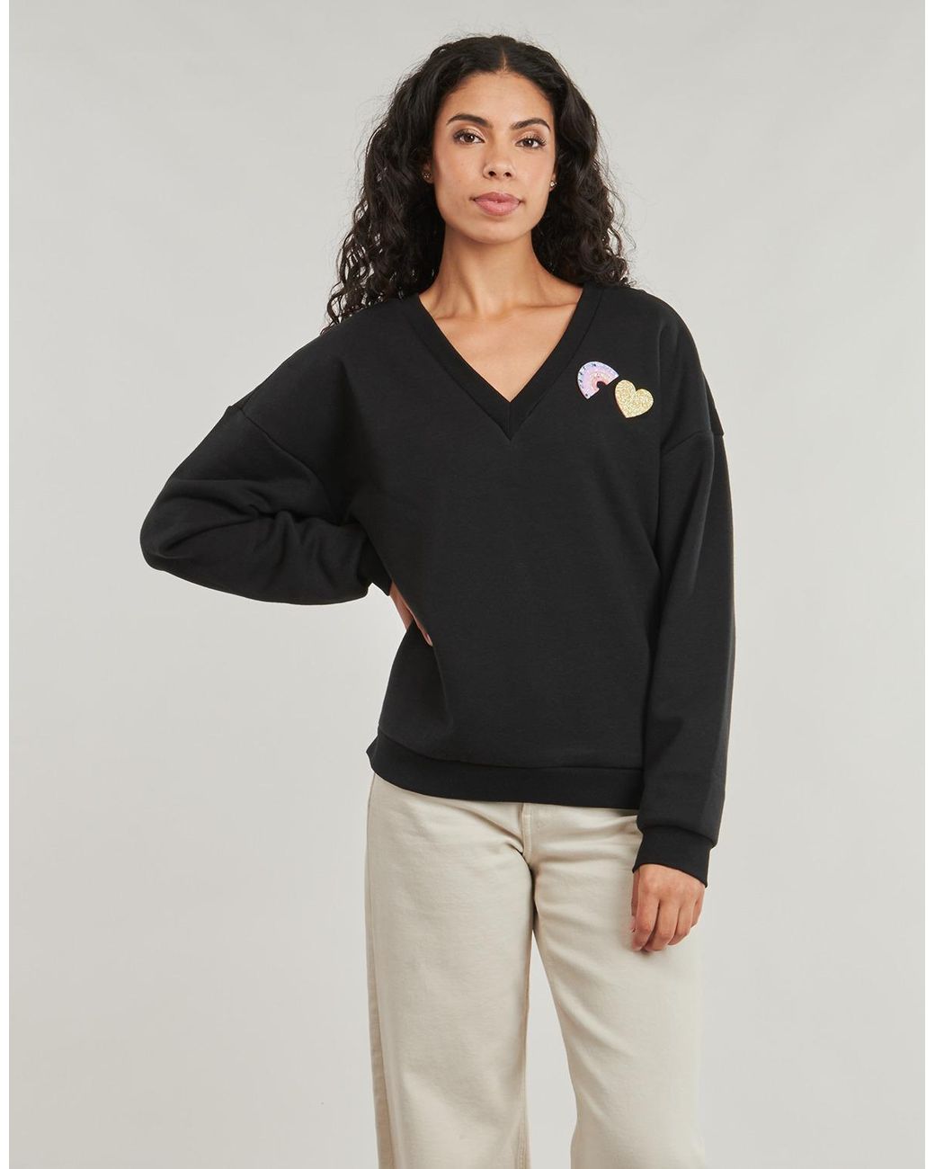 Pull Onlholly L/S V-Neck ONLY en coloris Black
