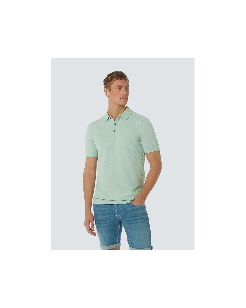 T-Shirt Knitted Poloshirt Structure No Excess pour homme en coloris Green